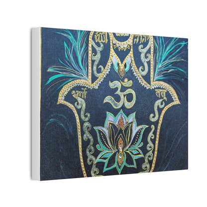 Hamsa Om Lotus Canvas Wall Art — Spiritual Chakra Meditation Decor