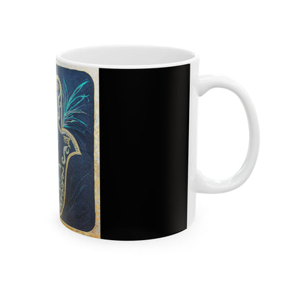 Hamsa Lotus Ceramic Mug — Om & God Spiritual Coffee Cup (11oz/15oz)