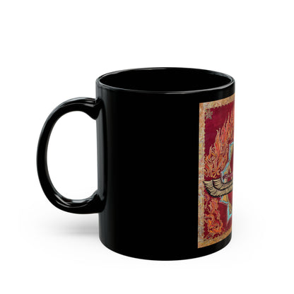 Mystic Flaming Lotus Mug — Esoteric Winged Lotus Design (11oz/15oz)