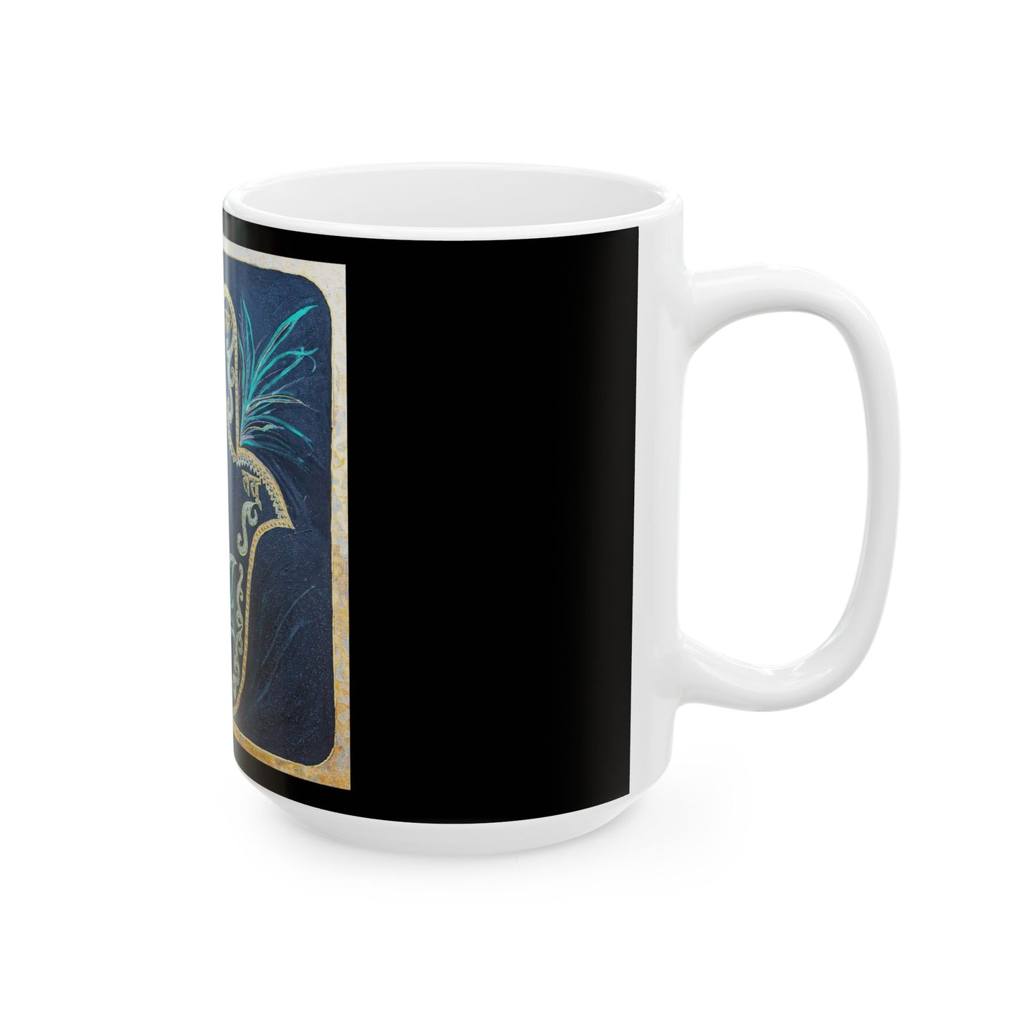 Hamsa Lotus Ceramic Mug — Om & God Spiritual Coffee Cup (11oz/15oz)