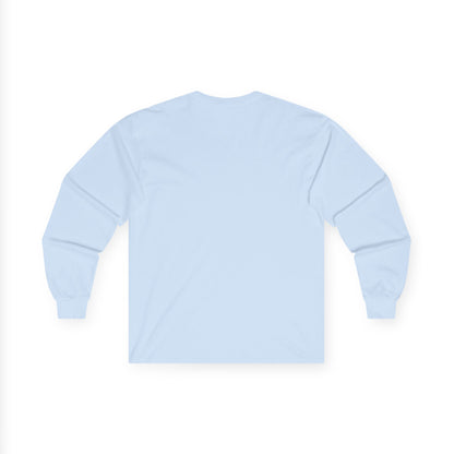 Mandala Geometry Long Sleeve Tee — Sacred Blue & Gold Circular Design