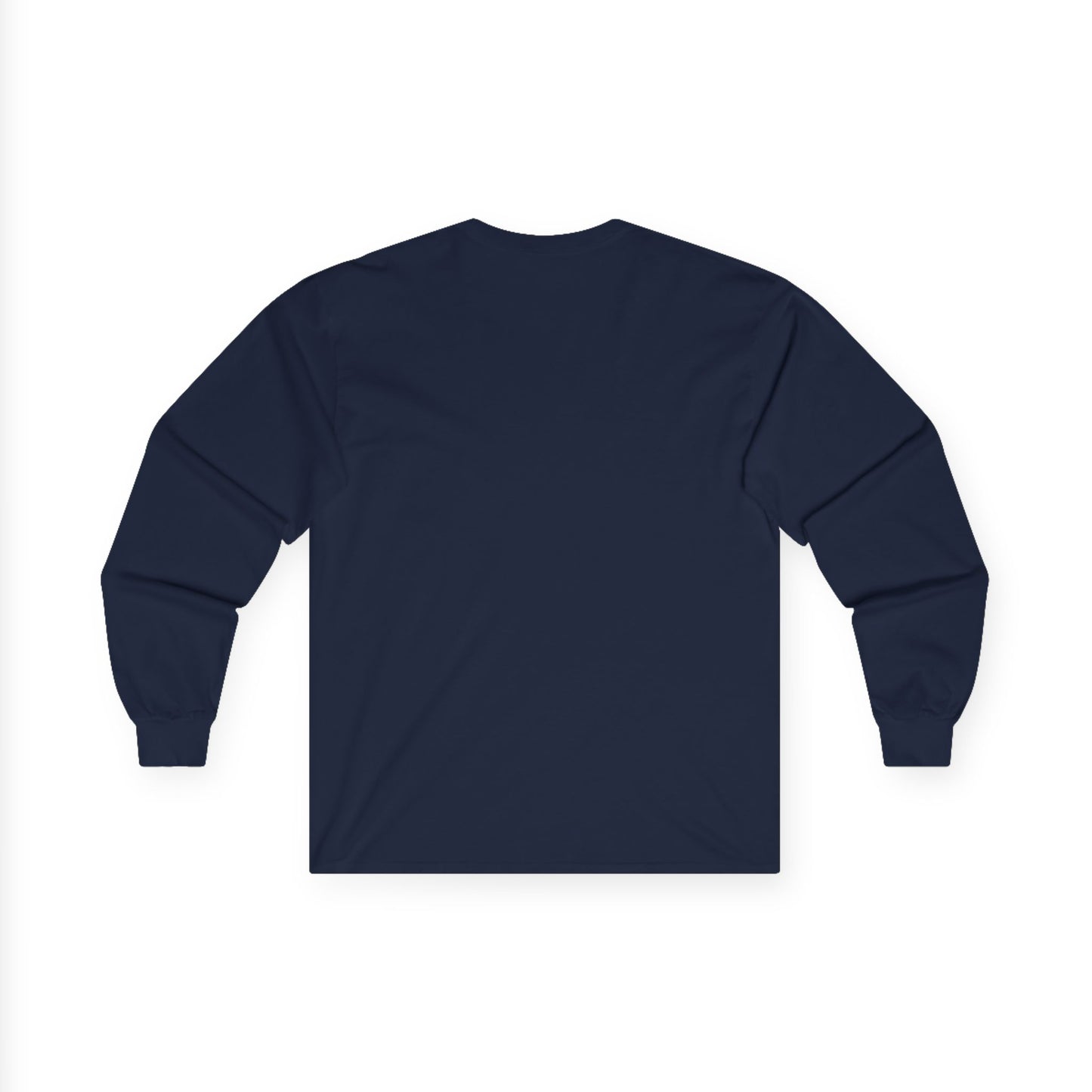 Mandala Geometry Long Sleeve Tee — Sacred Blue & Gold Circular Design